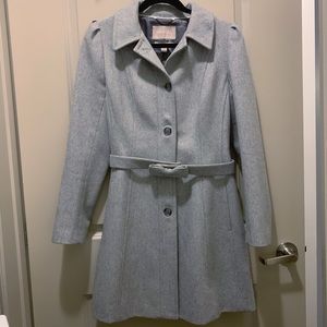 Banana Republic- women’s grey belted pea coat